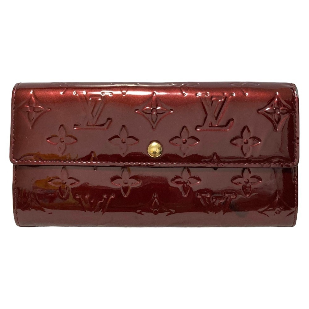 LOUIS VUITTON Vernis Portefeuille Sarah Long Wallet M93577 Amarante Women's
